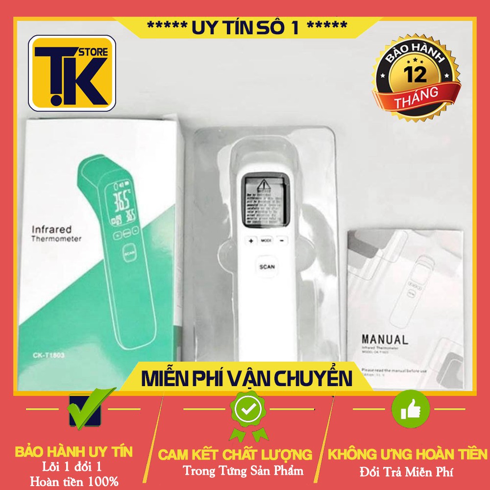 Nhiệt kế điện tử hồng ngoại cảm ứng đo trán đa năng CKT-1502, CK-T1803