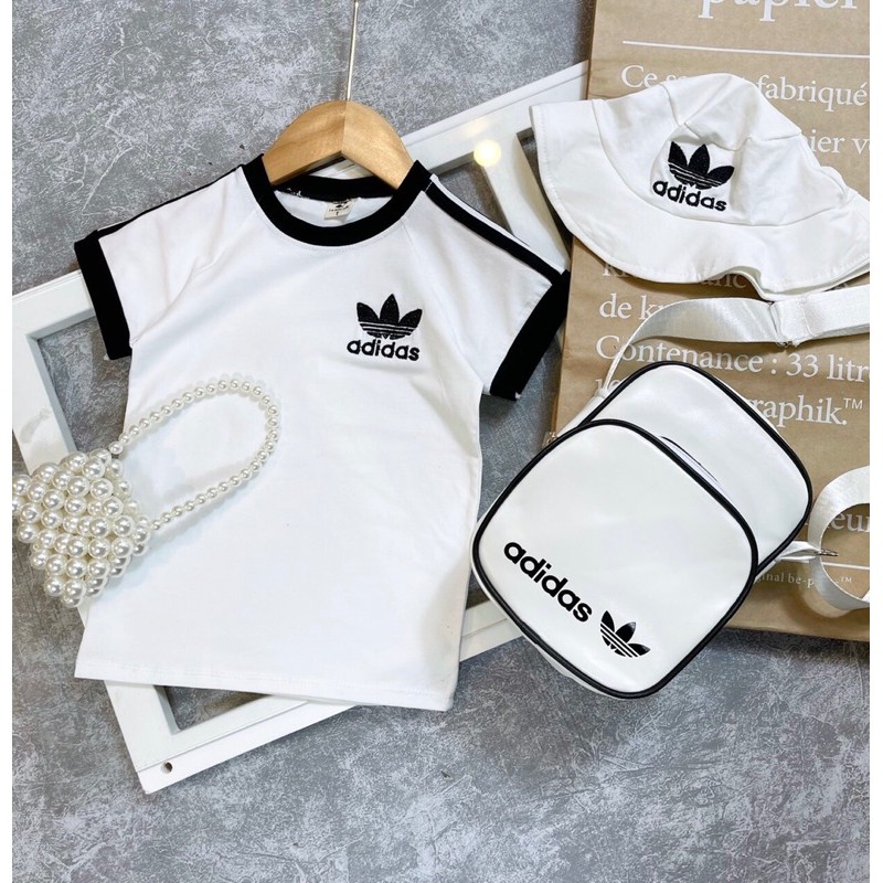 set đầm suông adidas kẽm mũ cho bé yêu