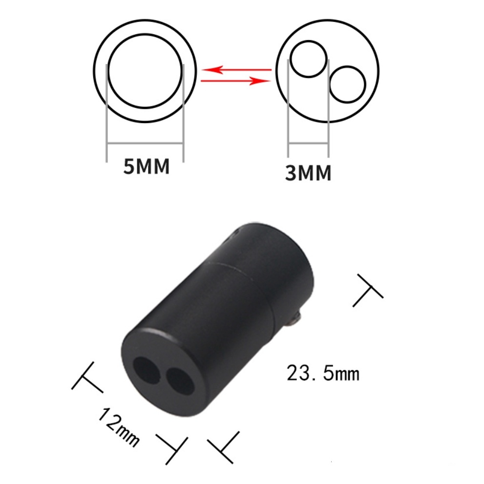 Vòng chia dây cáp tai nghe từ 1 sang 2 điểm bằng hợp kim nhôm DIY