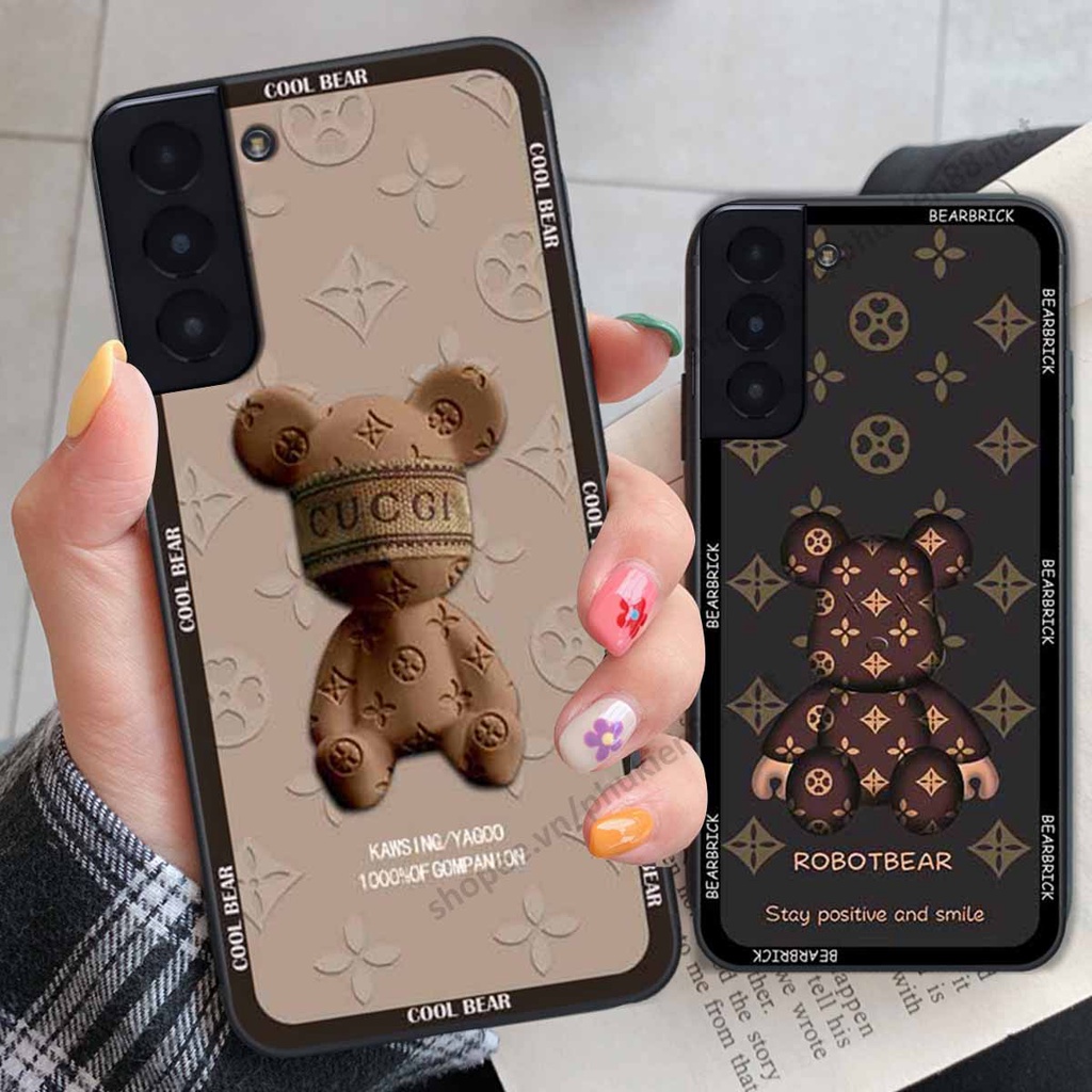 Ốp Samsung S21 / S21 FE / S21 Plus / S21+ bear, k@ws thương hiệu phong cách ốp lưng thời trang cao cấp