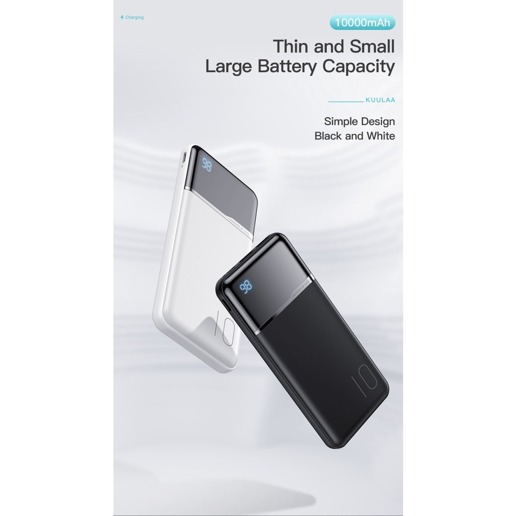 Sạc dự phòng KUULAA KL-YD01 10.000 mAh, dành cho Huawei Samsung, Xiaomi, Oppo, Vivo, Realme... màn hình điện tử