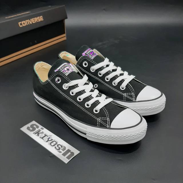 Giày Converse Chuck Taylor All Star Cổ Thấp Phối Màu Đen Trắng Thời Trang Cao Cấp