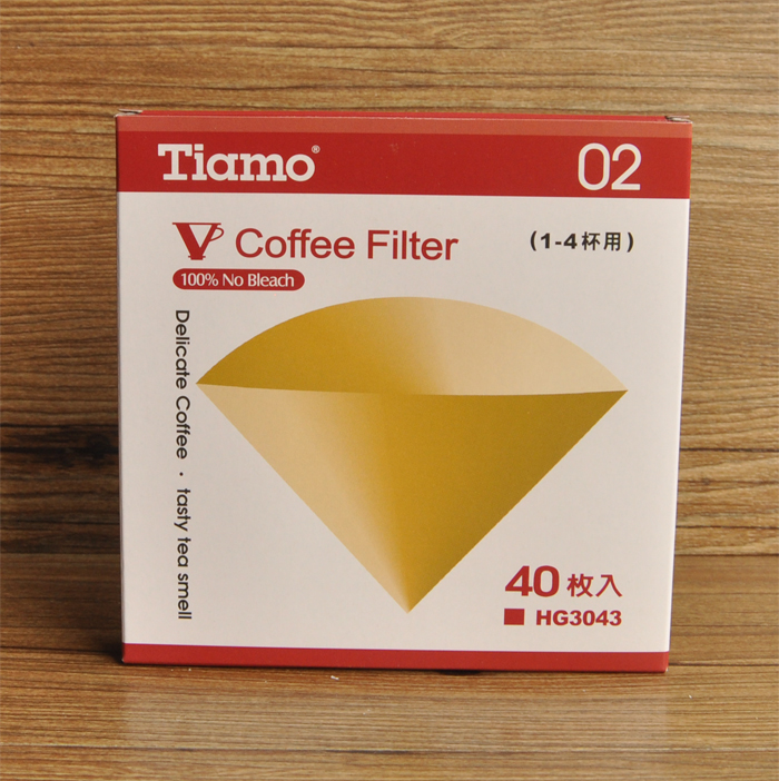 Giấy lọc cà phê lọc màu nguyên liệu Tiamo số 02 vnón 40 nhân khẩu HG3043