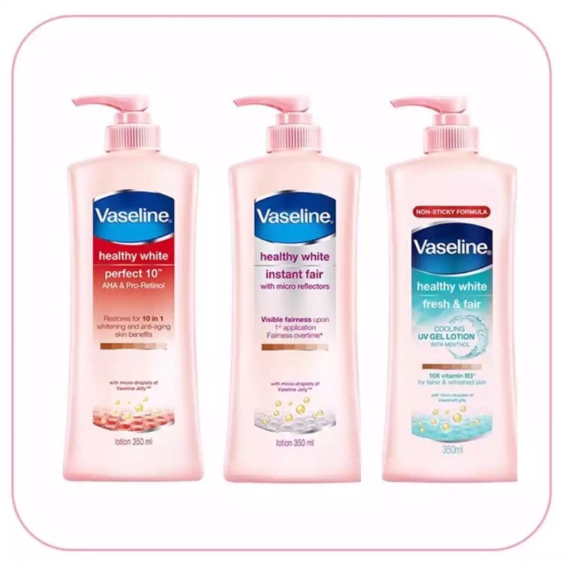 Dưỡng thể Vaseline trắng da 10 lợi ích 10 in 1 350ml