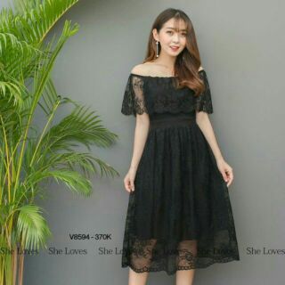 Đầm Ren Trễ Vai Sang Chảnh