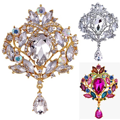 Ghim Cài Áo Đính Pha Lê Sang Trọng Cho Cô Dâu