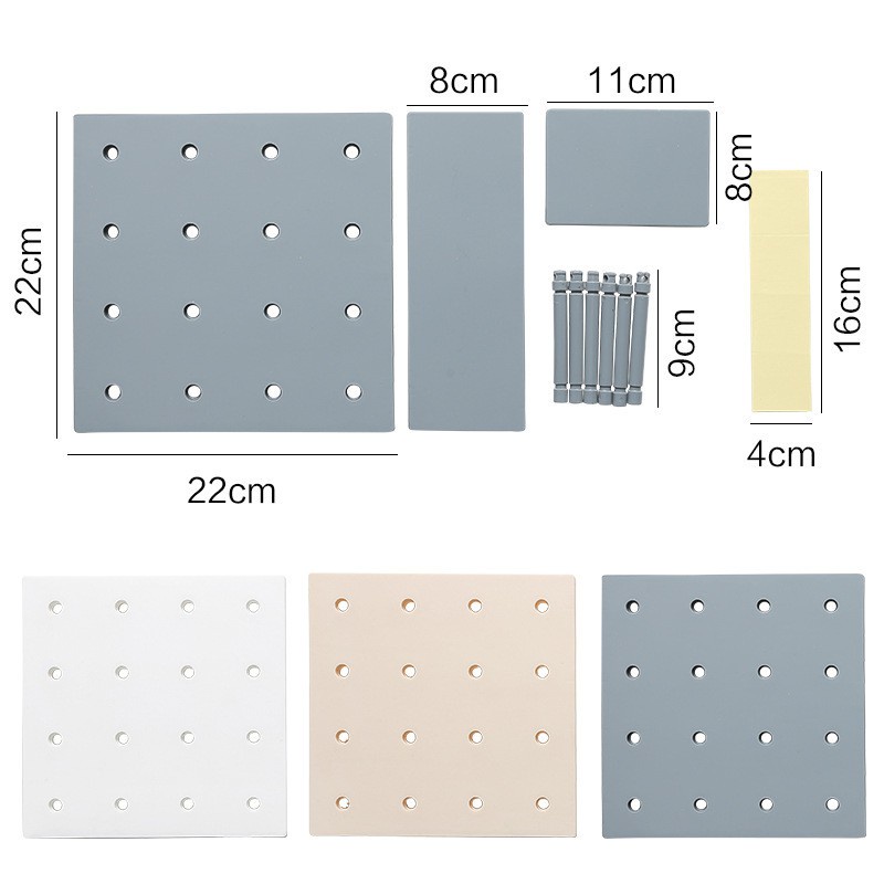 Bảng Pegboard Đục Lỗ Treo Tường Màu Pastel - trang trí, treo đồ dùng, móc chìa khóa, mỹ phẩm