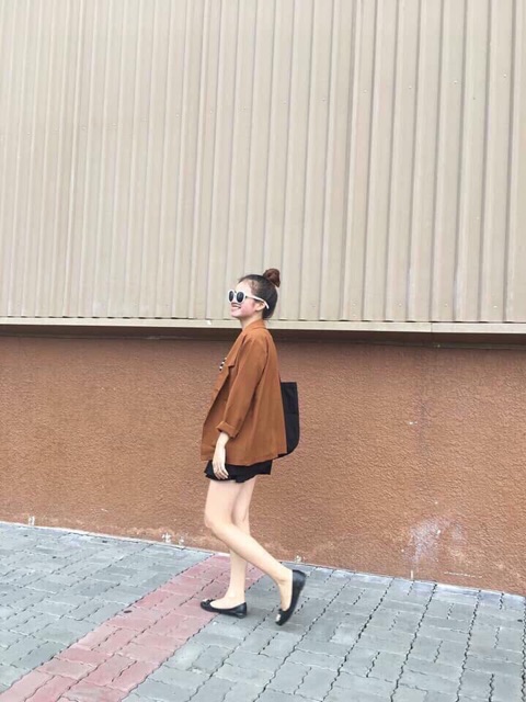 Vest suông 1 lớp màu nâu chất tuyết mưa | BigBuy360 - bigbuy360.vn