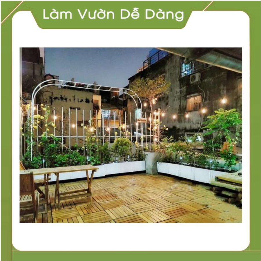 KHUNG CỔNG VÒM KÈM DÂY ĐÈN TRANG TRÍ CAO 2.25M - NGANG 1.5M, ĐỠ CÂY LEO THEO CỔNG, TẠO DÁNG CHO CÂY