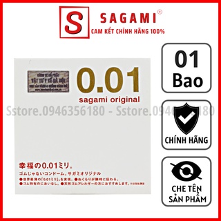 Bao cao su sagami original 001 siêu mỏng – bcs siêu dai, độ bền cao, mỏng nhất thế giới – hộp 1 chiếc
