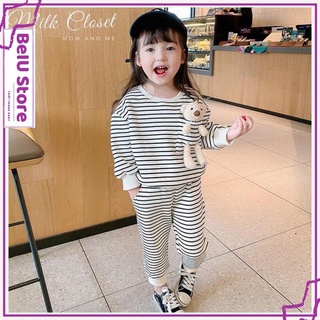 Bộ Đồ Cho Bé Thun Nỉ Dài Tay Gấu Teddy Beiu Dáng Unisex Mềm Mại Đáng Yêu - B01