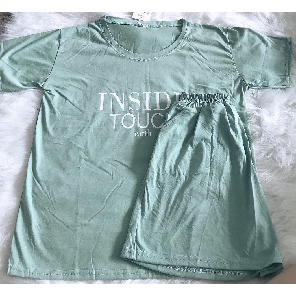 Bộ mặc nhà nữ mùa hè , đồ bộ bigsize chất cotton Gemmy House in chữ Inside