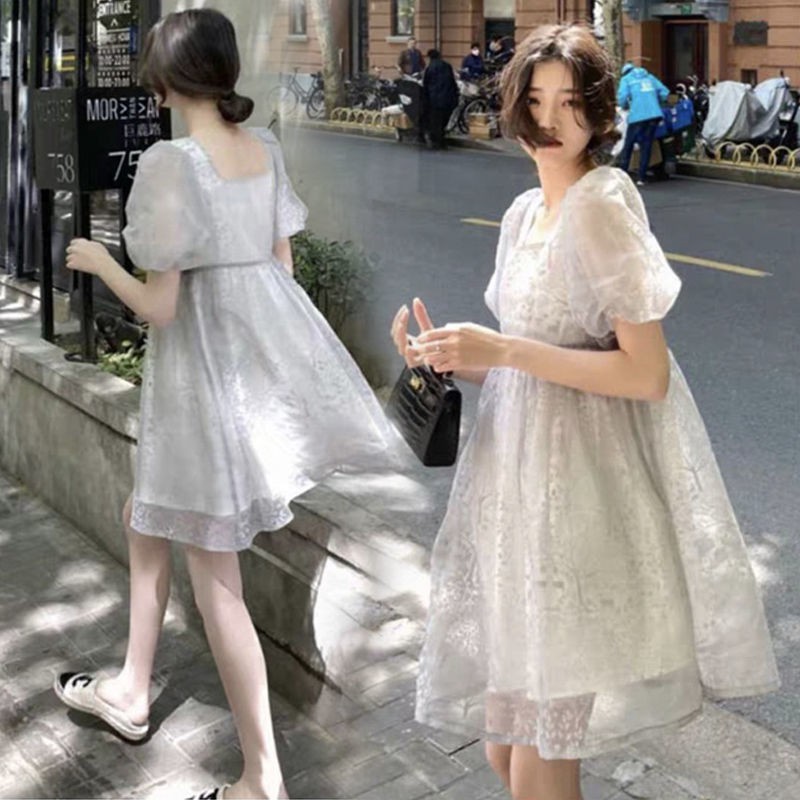 Đầm Công Chúa Dáng Rộng Thời Trang Mùa Hè Phong Cách Hàn Quốc Cho Mẹ Bầu