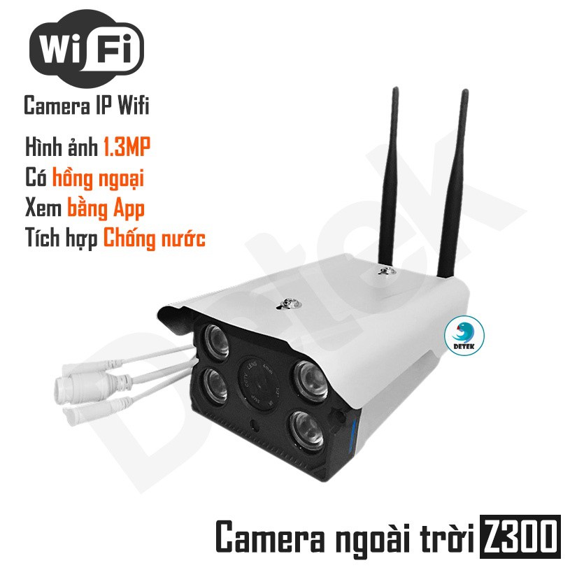 Camera ngoài trời Z300 LED Auto ban đêm có màu dùng ứng dụng CamHi/Yoosee/YYP2P