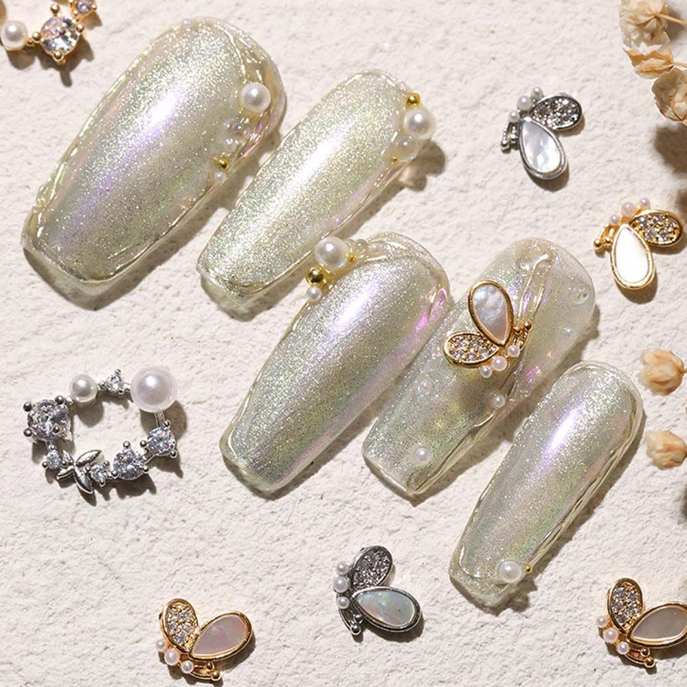 Heceh Phụ Kiện Trang Trí Móng Tay Lấp Lánh Xinh Xắn|Bướm Siêu Lấp Lánh