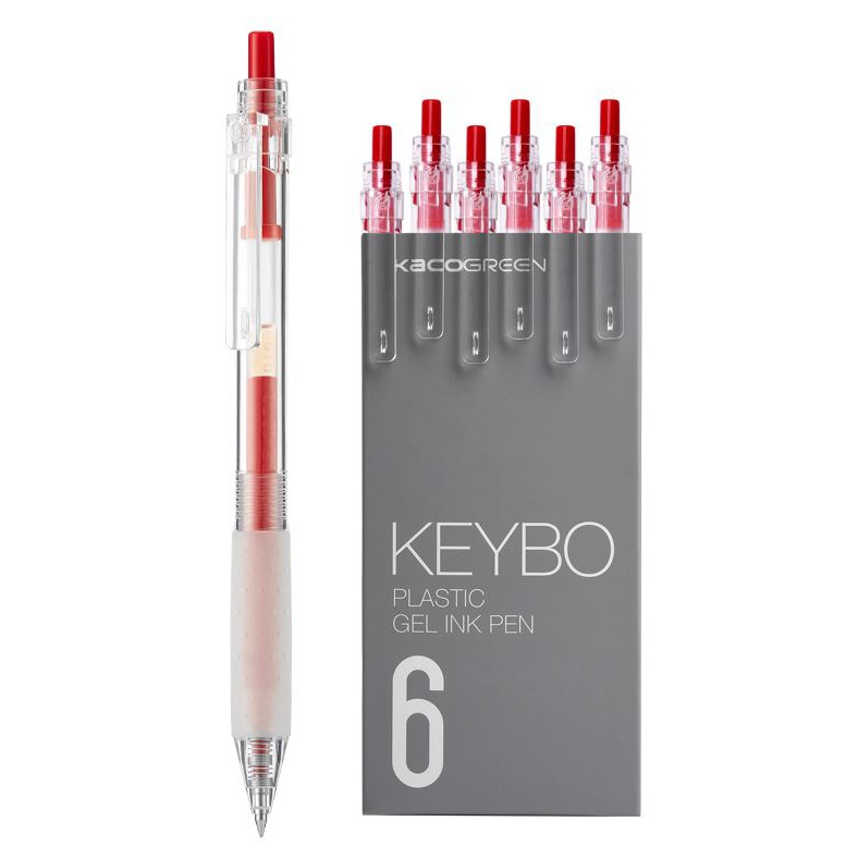Bút gel KACO Keybo màu đỏ cây lẻ (Hàng chính hãng)