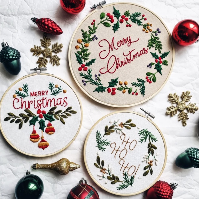 DIY bộ KIT tập thêu tay chúc mừng GIÁNG SINH quà tặng handmade tự làm decor nhà cửa phòng trang trí CHISTMAS - ZEN SHOP