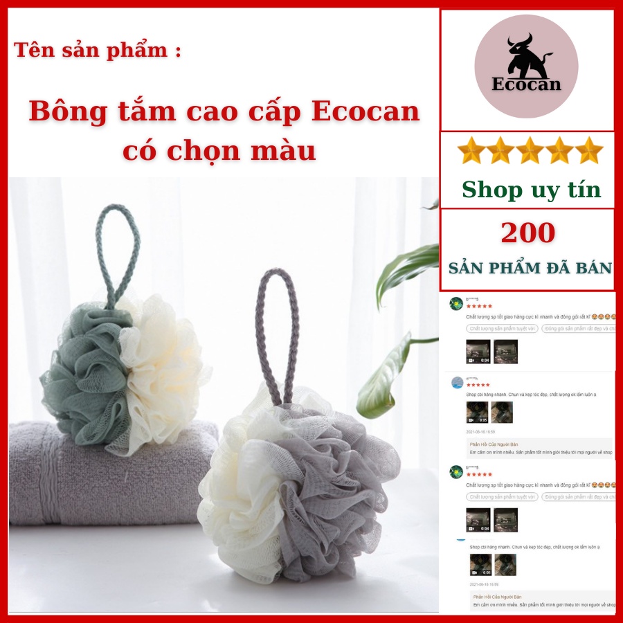 Bông tắm nhật bản cao cấp thượng hiệu Ecocan  [ Mã 12771 ]