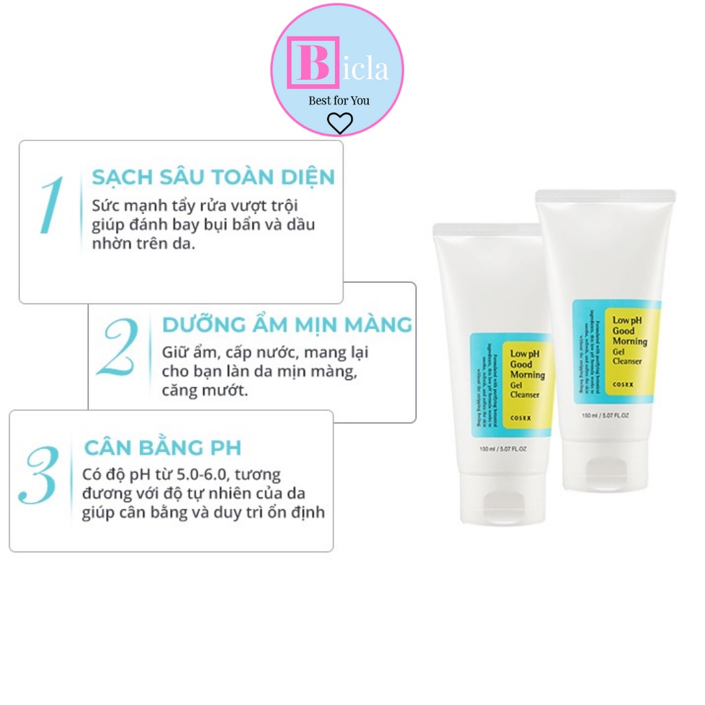 Sữa rửa mặt Cosrx Low pH Good Morning Gel Cleanser 150ml | BigBuy360 - bigbuy360.vn