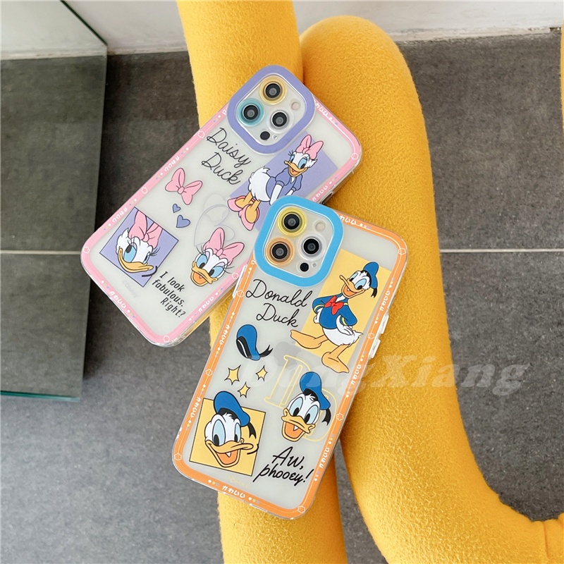 DISNEY Ốp điện thoại silicon TPU mềm trong suốt in hình vịt Donald cho iPhone 13 Pro Max iPhone11 iPhone12 iPhone7 8 Plus iPhoneXS XR