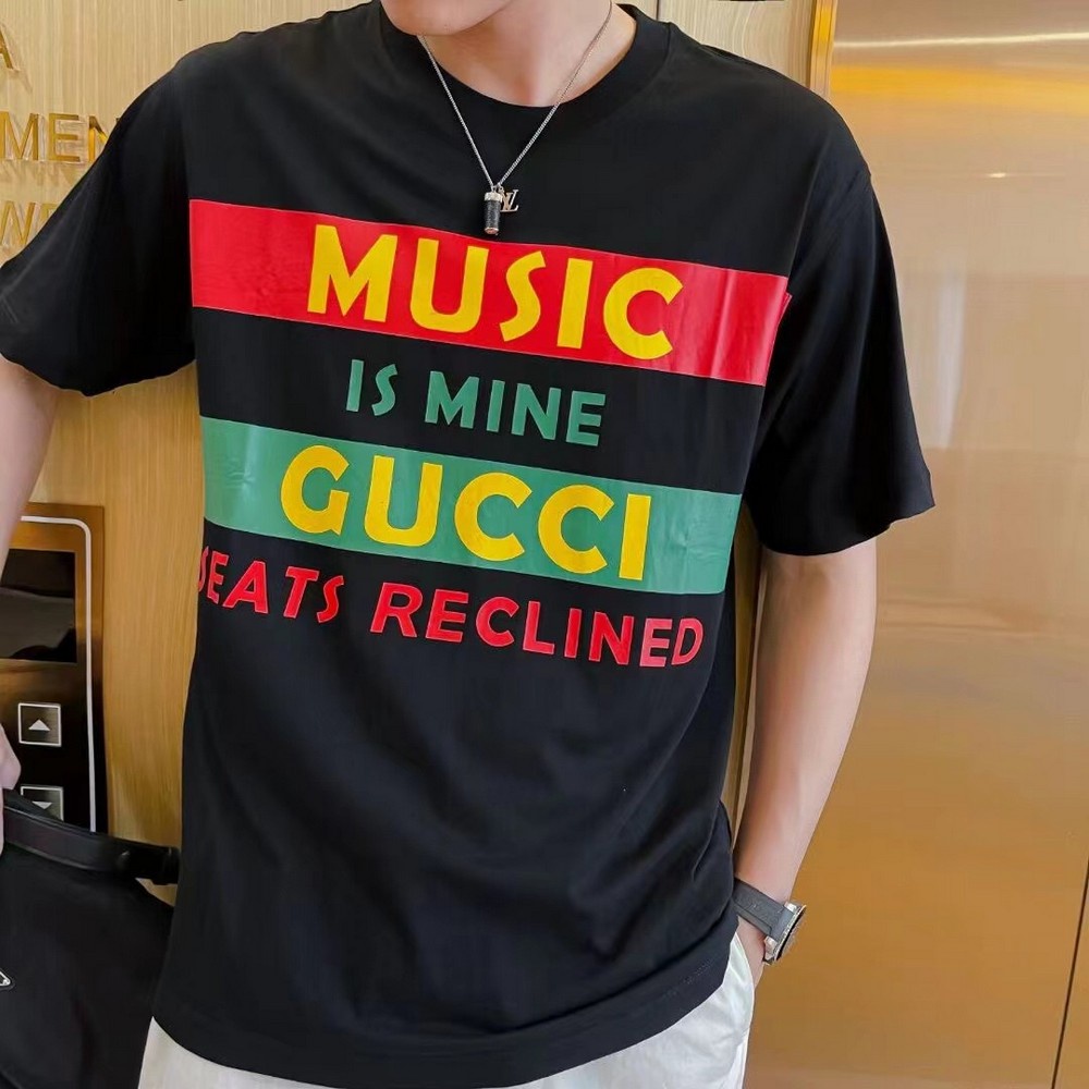 Áo Thun Cotton In Chữ Guci Size S-5XL