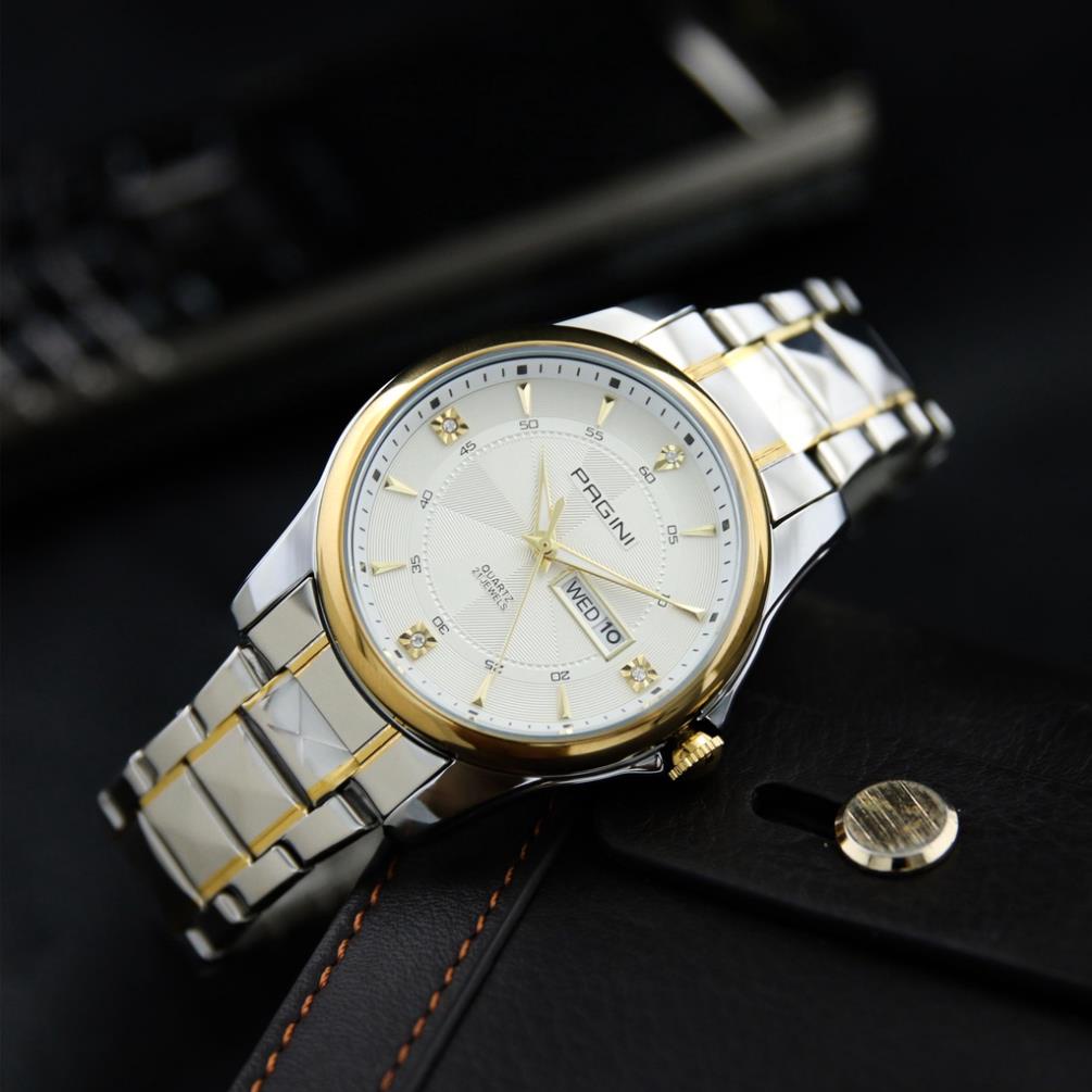 Đồng Hồ Nam Pagini PA5599 Dây Đúc Đặc - Đính Kim Cương Nhân Tạo - Kiểu Dáng Năng Động, Lịch Lãm - Bảo Hành 12 Tháng