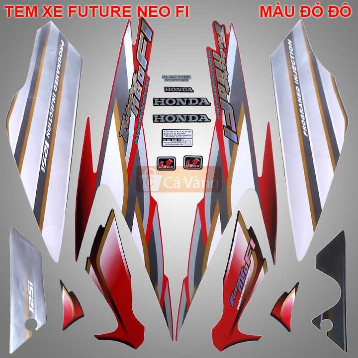 [CHÚ Ý] Trọn bộ Tem xe FUTURE NEO màu đỏ trắng trang trí xe đẹp G63