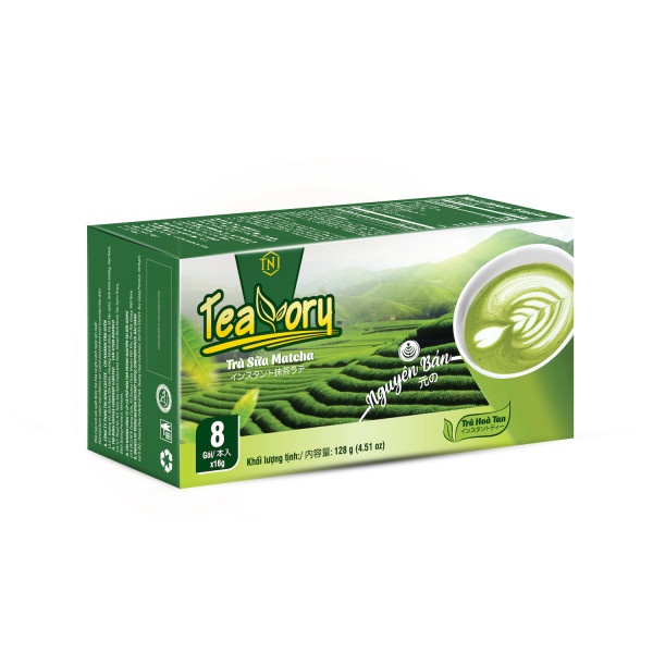 Trà Sữa Matcha Hoà Tan Teavory - Hộp 8 gói x 16g