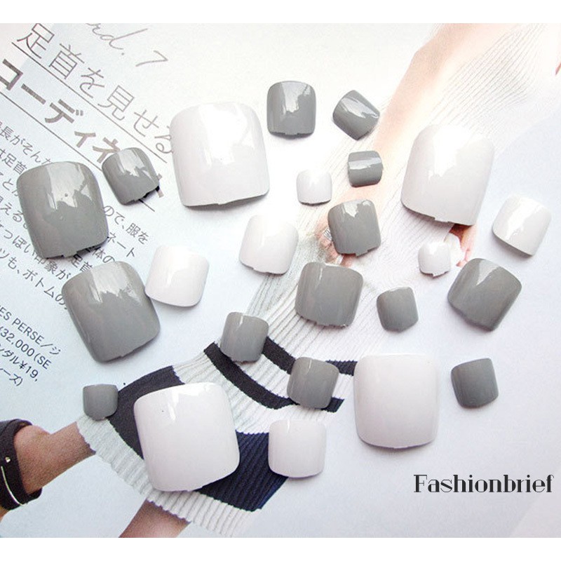 Bộ 24 móng chân giả thiết kế đơn giản thời trang