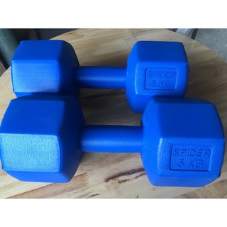 Tạ tay nhựa 5kg (Combo 2 cái bát giác màu xanh)