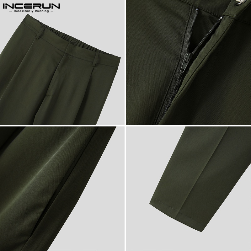 Quần dài INCERUN ống đứng phong cách cơ bản cho nam