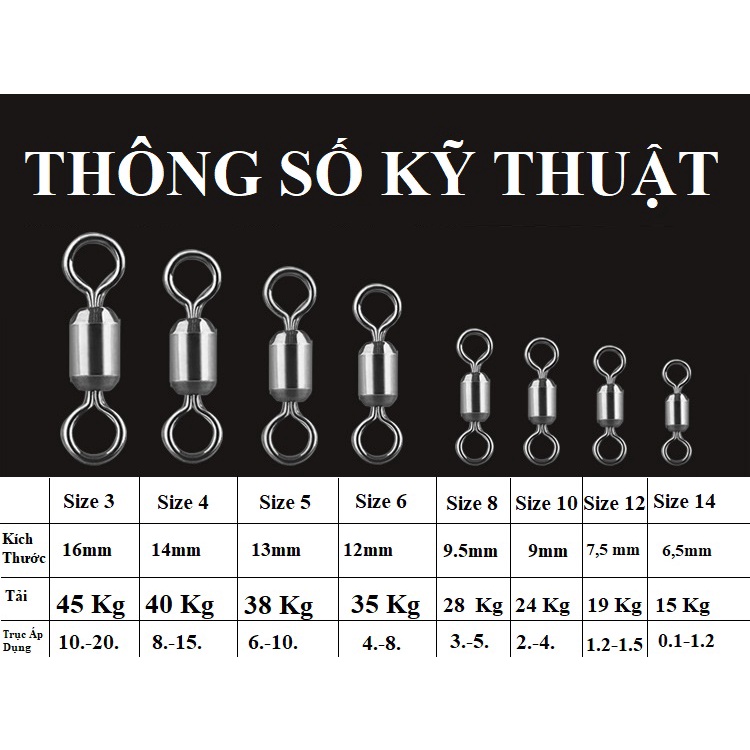 Khóa 8 AOHU săn hàng cao cấp- Hàng Loại 1, khóa Link, khóa ma ní số 8 chuyên câu đơn, câu đài, cá lớn, siêu tải