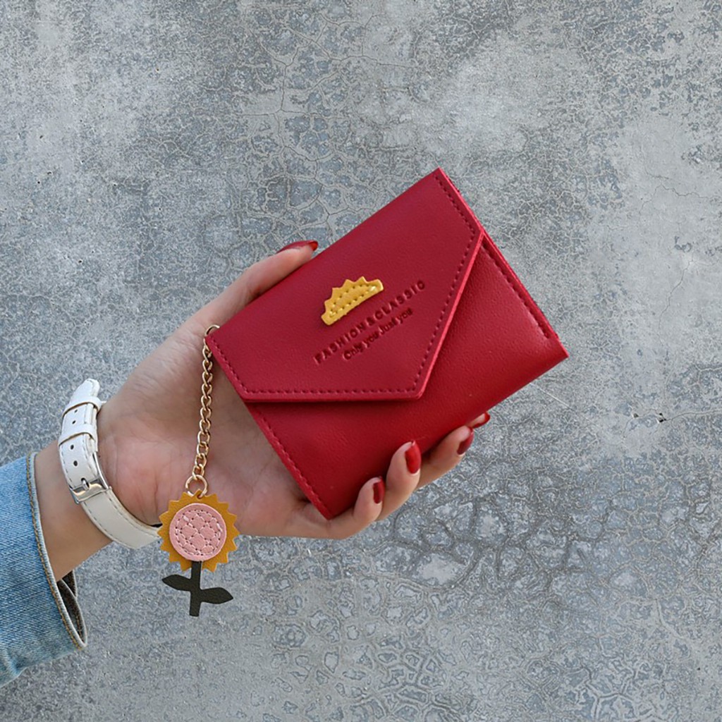 Ví nữ mini ngắn cầm tay nhỏ gọn bỏ túi thời trang HOA HƯỚNG DƯƠNG VN04 | BigBuy360 - bigbuy360.vn