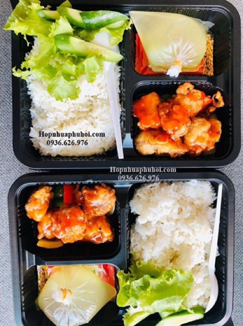 Hộp nhựa 3 ngăn đựng cơm