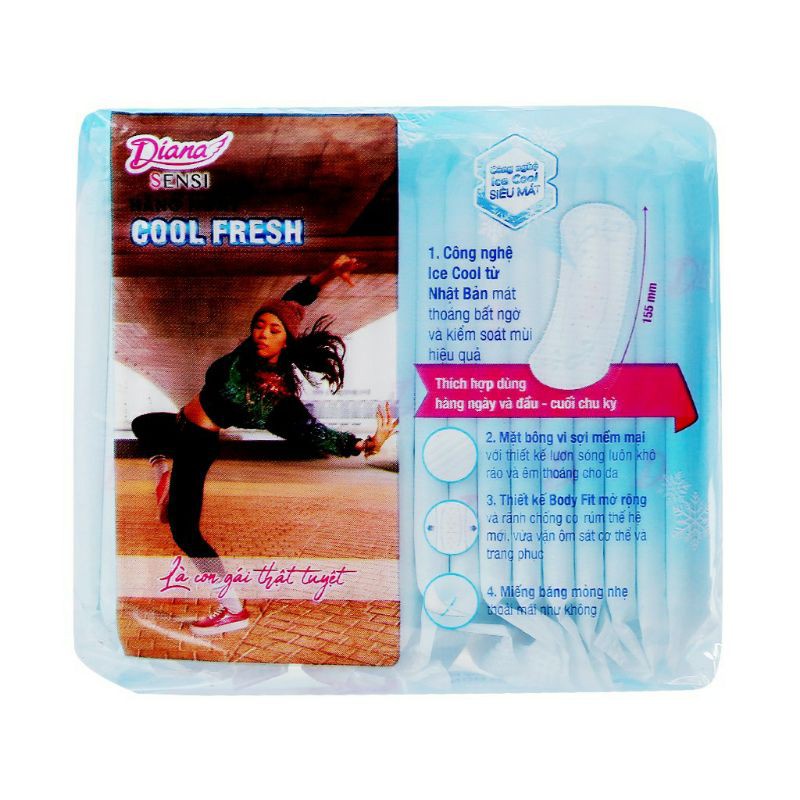 Băng vệ sinh hàng ngày Diana sensi cool fresh 20 miếng