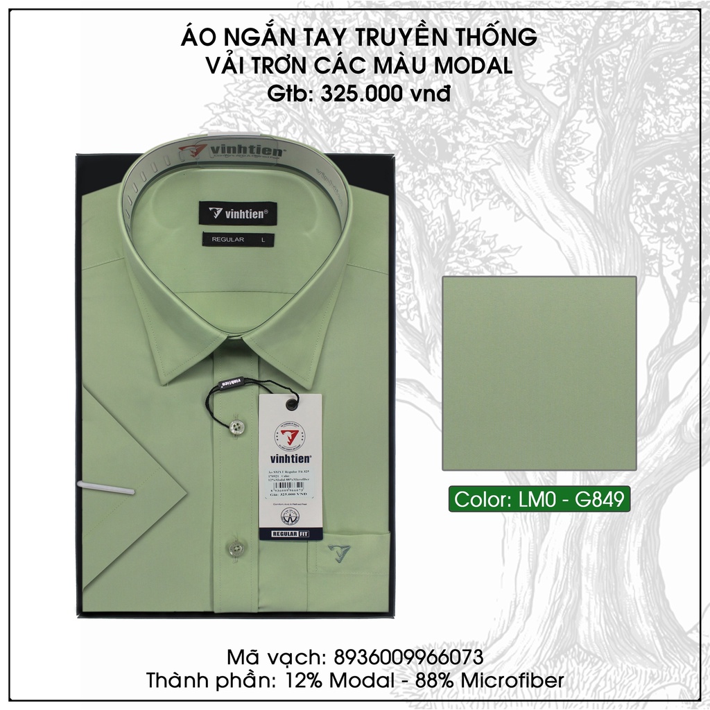 Áo Sơ Mi Ngắn Tay Màu Vạt Ngang From Regular Vĩnh Tiến 325 - Nhiều Màu