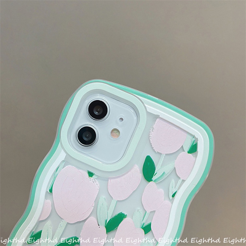 Ốp Điện Thoại Silicone Mềm Trong Suốt Chống Sốc In Hình Hoa Tulip Cho iPhone 13 12 11 Pro Max X XR Xs Max 6 7 8 Plus