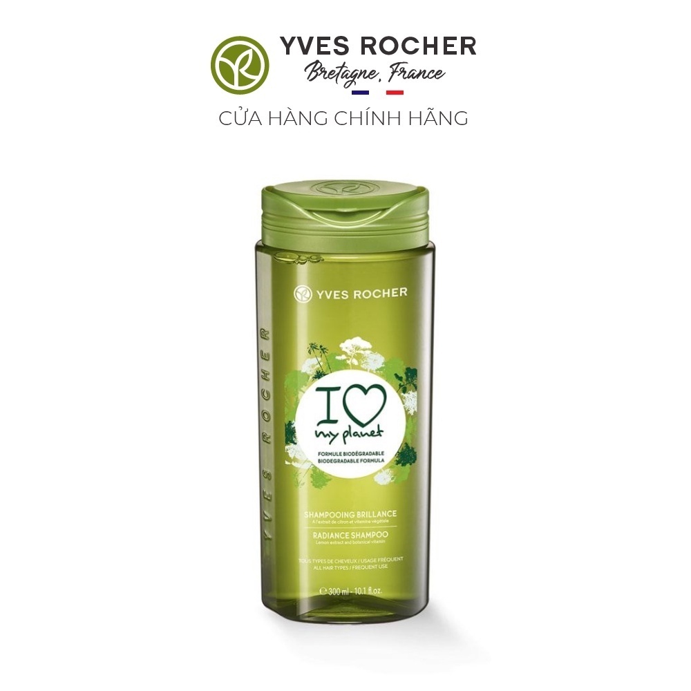 Dầu Gội Đầu Thân Thân Thiện Với Thiên Nhiên Yves Rocher I Love My Planet Shampoo Brillance 300ml