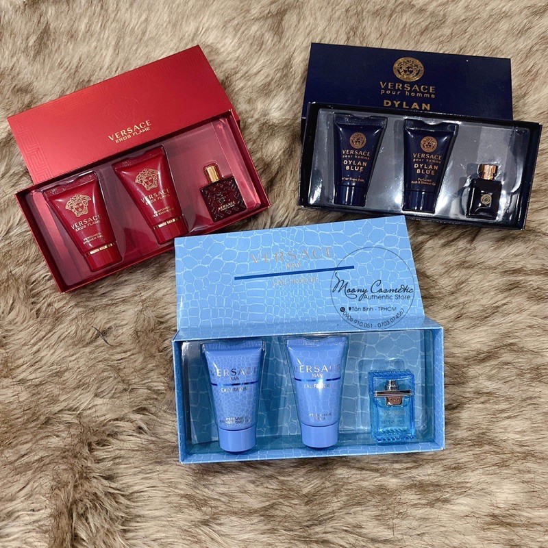 combo 3 món set versace mini dành cho nam dylan/ man/ eros đỏ