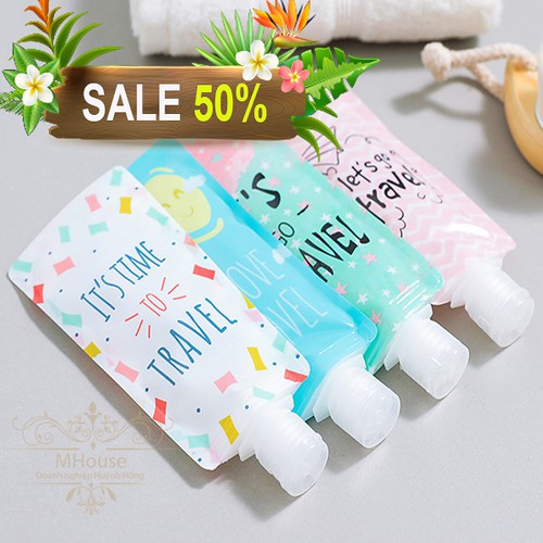 Combo 4 Chai Lọ Chiết Mỹ Phẩm Du Lịch 100ml,Chai Lọ Bình Chiết Mỹ Phẩm,Túi Đựng Mỹ Phẩm,Túi Đựng Đồ Trang Điểm.