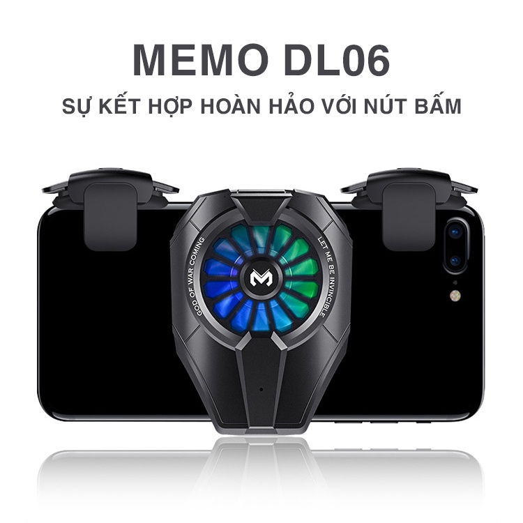 Quạt tản nhiệt gaming cho điện thoại di động MEMO DL06 led RGB công nghệ sò lạnh làm mát cực nhanh và lạnh