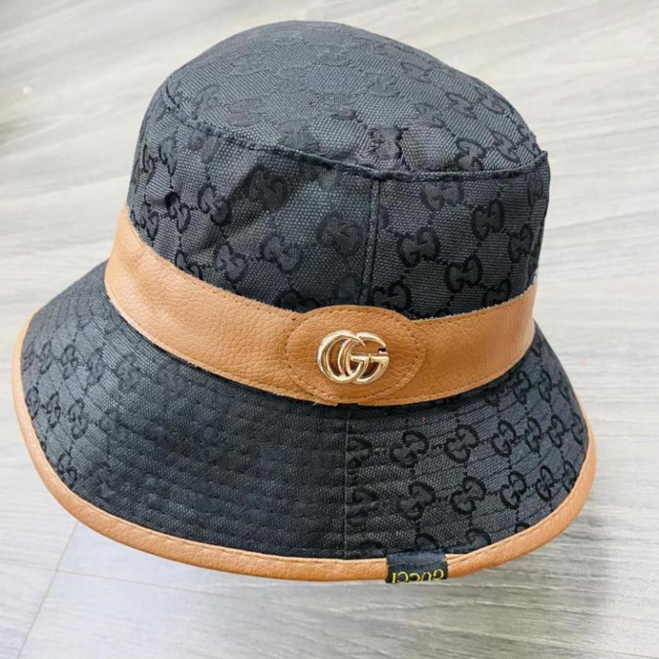 [HOT] Nón bucket gucc, mũ tai bèo nữ hàng cao cấp viền da siêu đẹp - VIP