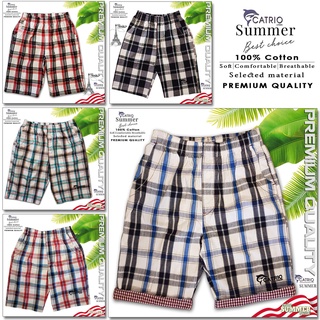 QUẦN SHORT BÉ TRAI CATRIO là quần lửng trẻ em từ 9 tuổi đến 11 tuổi(30-40kg), vải dệt thoi 100% cotton kẻ đen xanh đẹp