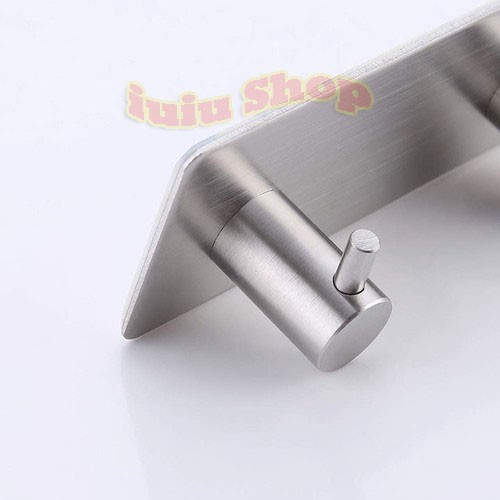 Thanh treo đồ INOX SUS304 dán tường-3 chấu- Hình trụ-Sang trọng