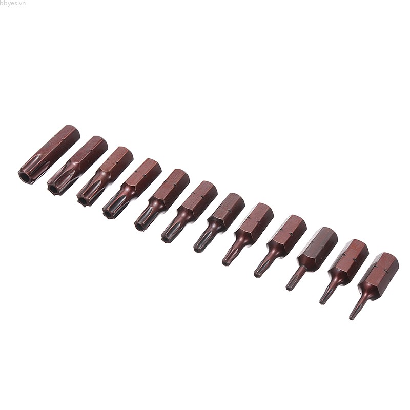 Bộ 12 bộ mũi tua vít T6-T40 thân lúc giác tiện lợi chất lượng cao