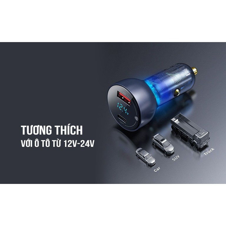 Tẩu sạc nhanh đa năng thương hiệu Baseus CCKX-C0A tích hợp Type-C và USB S1