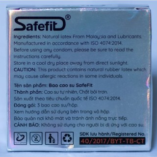 Bao Cao Su SafeFit Siêu Mỏng 003 (hộp 3)