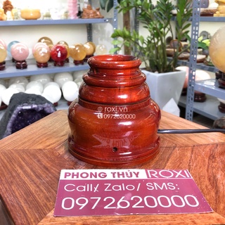 Đế gỗ tròn có đèn xoay tự động 13cm