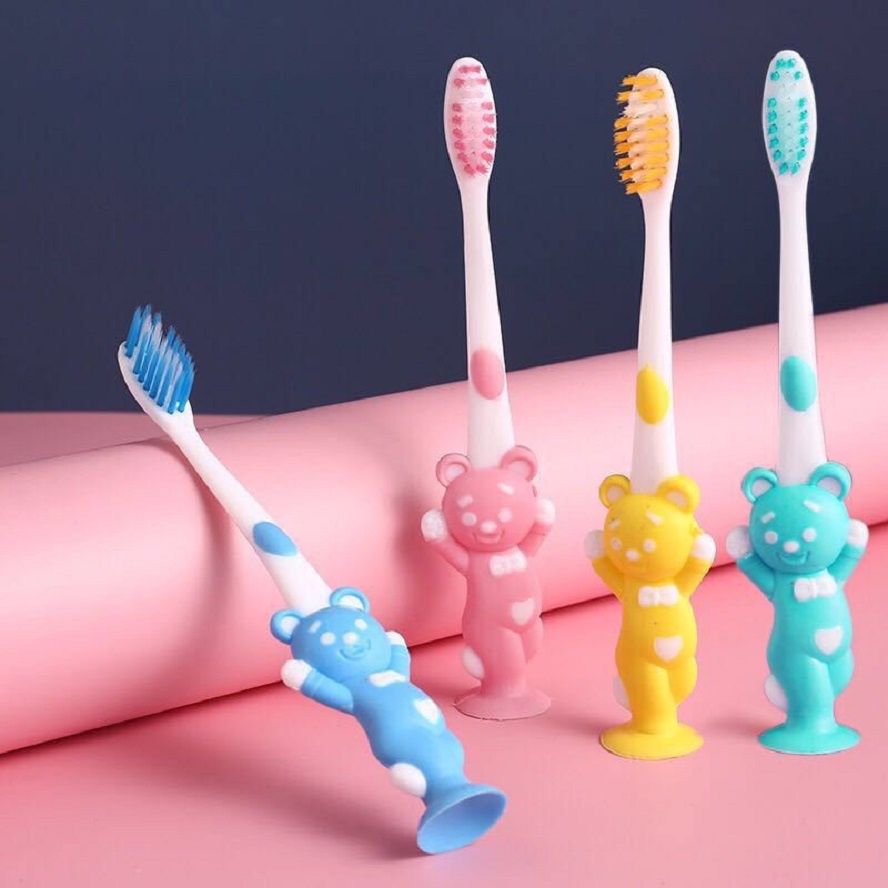 Set 4 bàn chải trẻ em xuất Nhật - Bộ 4 bàn chải đánh răng lông mềm cho bé hình thú 100998