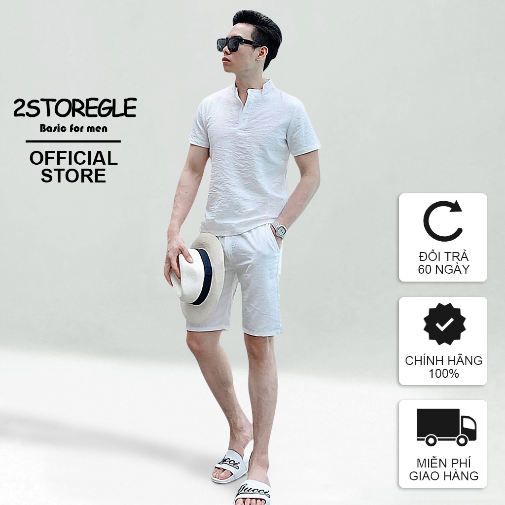 Áo Đũi Trắng Nam 2STOREGLE Chất Mịn Mát Trẻ Trung Vải Đẹp Không Xù Lông Không Bai Gião Phong Cách Lịch Lãm